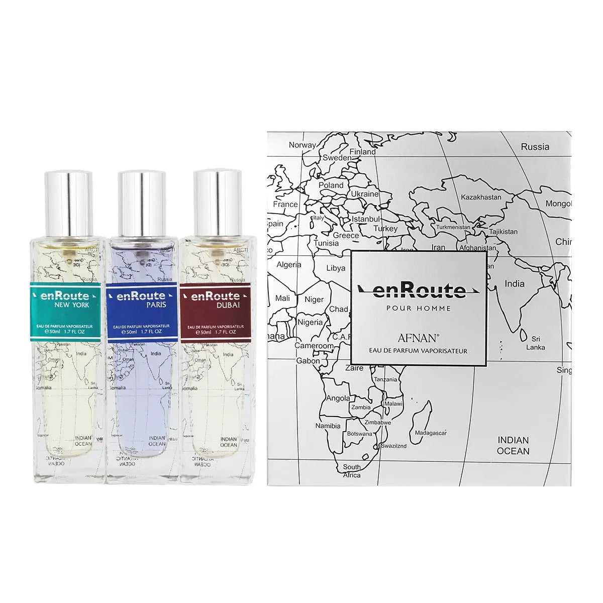 Afnan Enroute Pour Homme Discovery Set – New York 50ml + Paris 50ml + Dubai 50ml